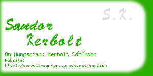 sandor kerbolt business card